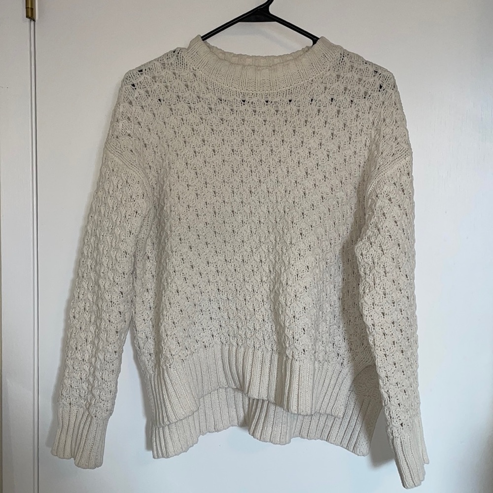 Woven Chenille Cream Sweater—EUC, cute, and feels like a cloud!